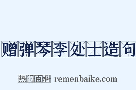 赠弹琴李处士造句是什么意思的图片